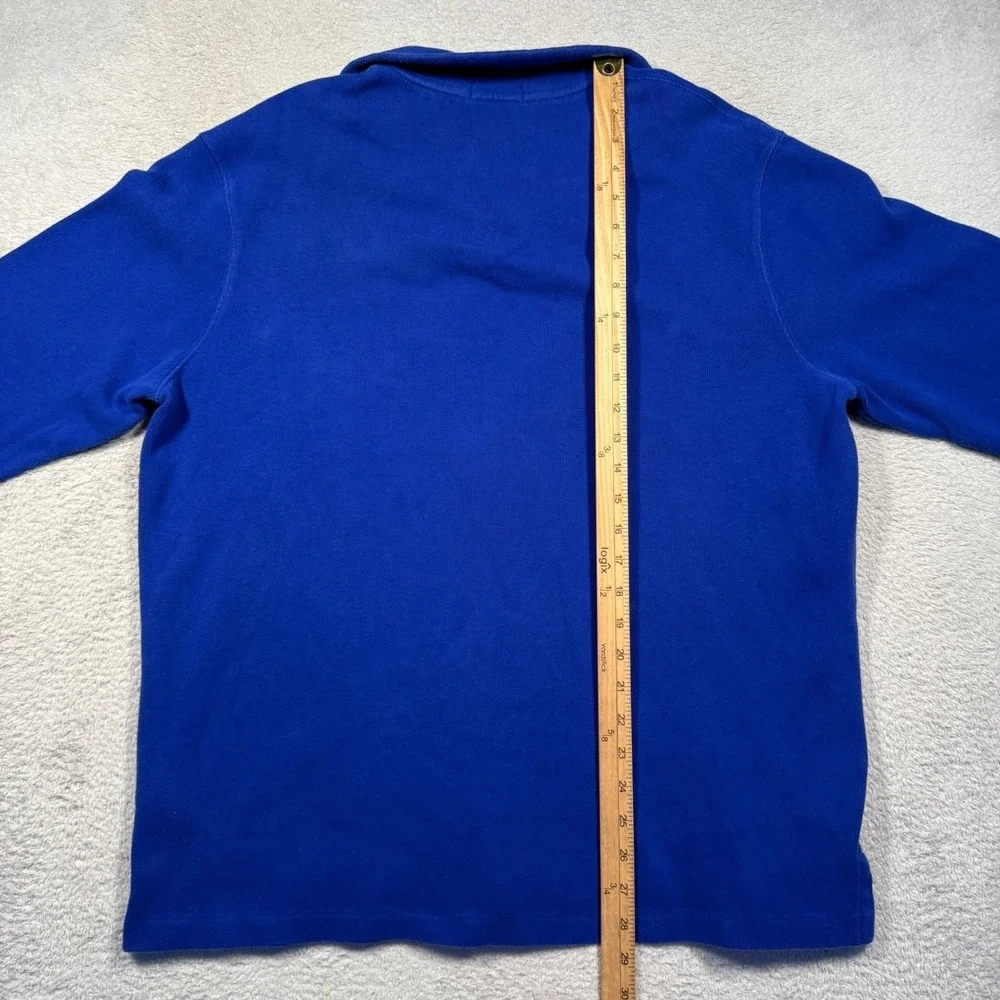 Polo Ralph Lauren Royal Blue Black Pony Quarter‎ Zip Pullover Long Sleeve XL